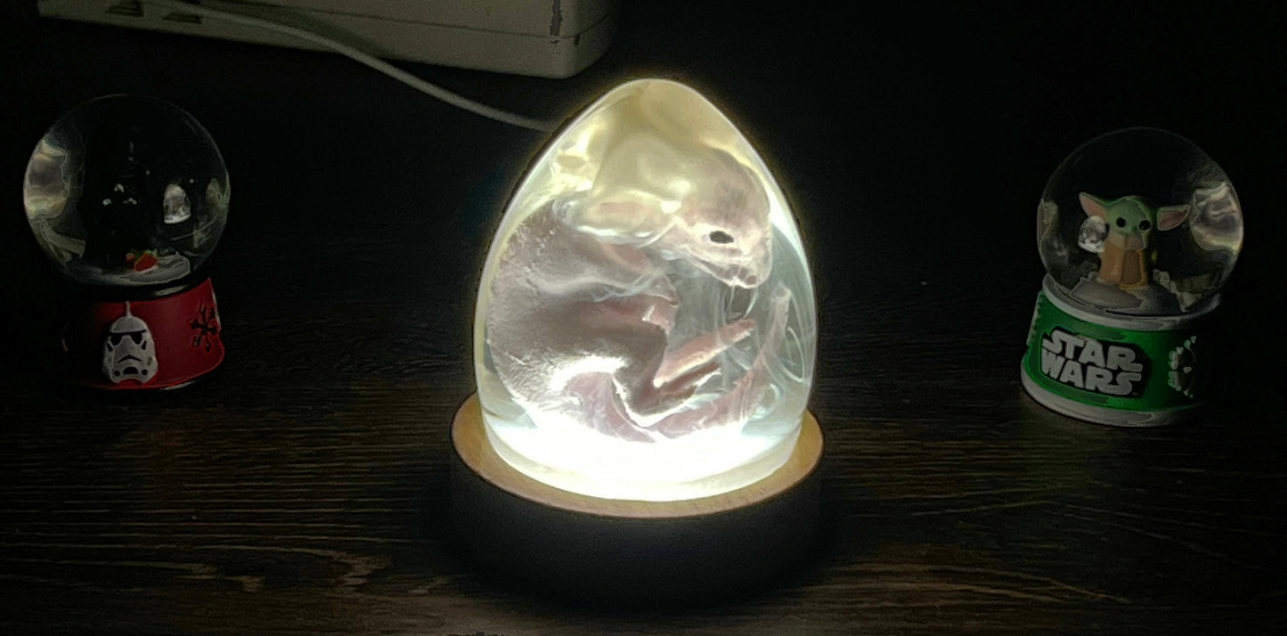 3D Printed and Resin Velociraptor Egg Statue Crystal Dinosaur Sculpture