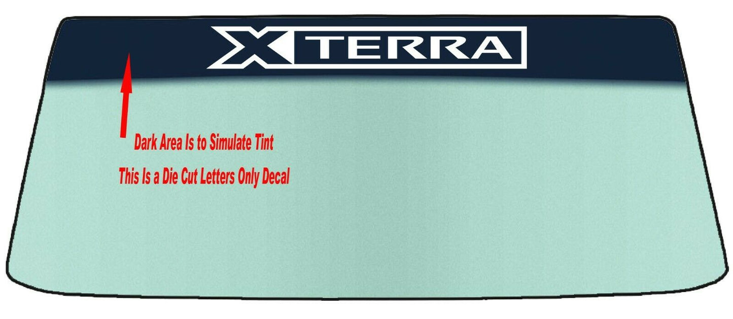 Fits A NISSAN XTERRA Vehicle Custom Windshield Banner Graphic Die Cut Decal - Vinyl Application Tool Included