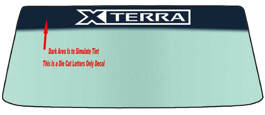 Fits A NISSAN XTERRA Vehicle Custom Windshield Banner Graphic Die Cut Decal - Vinyl Application Tool Included