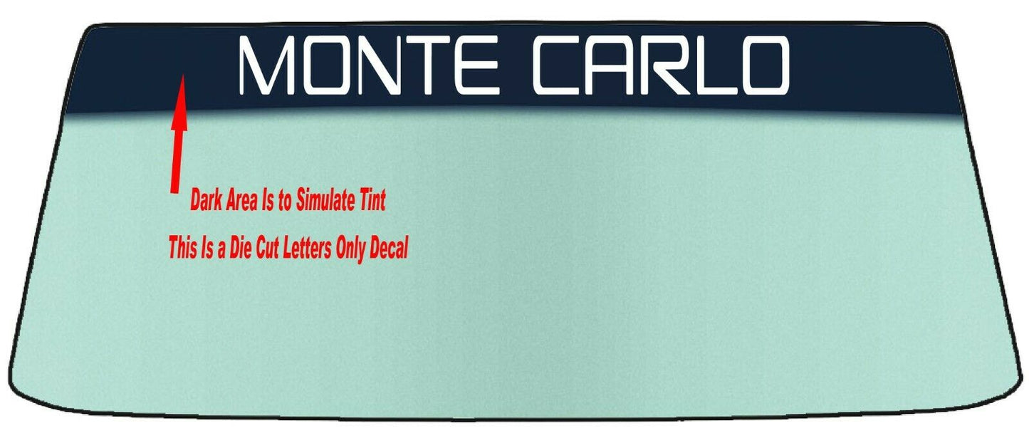 FOR MONTE CARLO VEHICLE WINDSHIELDS BANNER GRAPHIC DIE CUT VINYL DECAL