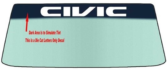 Fits Honda Civic Vehicles - Windshield Banner Decal With Application Tool