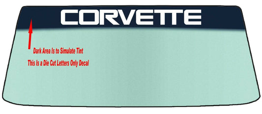 FOR CORVETTE WINDSHIELDS Custom Windshield Banner Vinyl Decal - With Application Tool