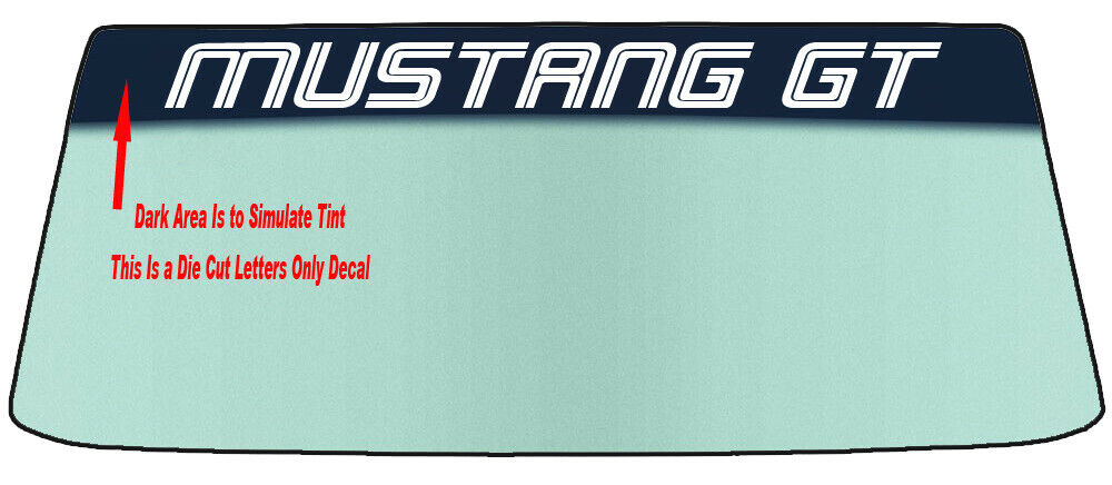 Fits A MUSTANG or GT - SHELBY Font Style Vehicle Custom Windshield Banner Graphic Die Cut Decal - Vinyl Application Tool Included