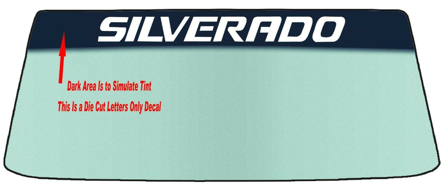 Fits A CHEVROLET SILVERADO Vehicle Custom Windshield Banner Graphic Die Cut Decal - Vinyl Application Tool Included