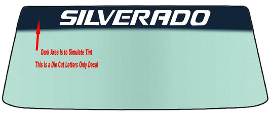 Fits A CHEVROLET SILVERADO Vehicle Custom Windshield Banner Graphic Die Cut Decal - Vinyl Application Tool Included