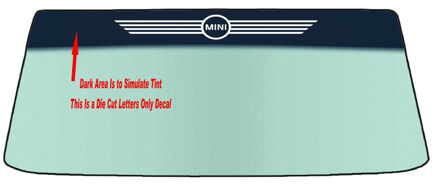 Fits A MINI COOPER Vehicle Custom Windshield Banner Graphic Die Cut Decal - Vinyl Application Tool Included