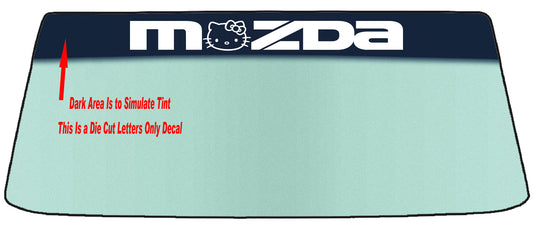 HELLO MAZDA KITTY (Hello Kitty) THREE STYLES WINDSHIELDS BANNER VINYL DECAL With Application Tool