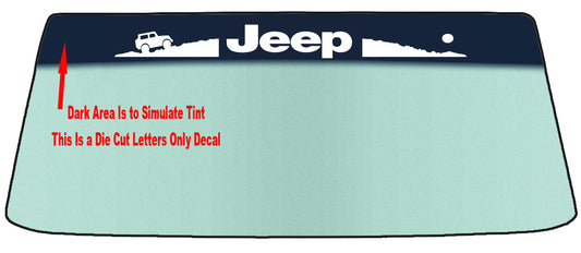 Fits A JEEP " HILL CLIMB" Vehicle Custom Windshield Banner Graphic Die Cut Decal - Vinyl Application Tool Included