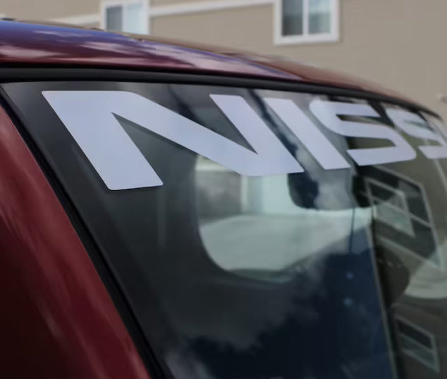 Fits A NISSAN Vehicle Custom Windshield Banner Graphic Die Cut Decal - Vinyl Application Tool Included