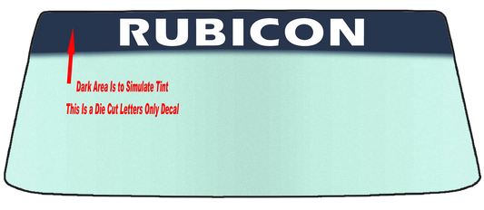 Fits A JEEP RUBICON Vehicle Custom Windshield Banner Graphic Die Cut Decal - Vinyl Application Tool Included