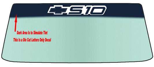 Fits A S10 CHEVY Vehicle Custom Windshield Banner Graphic Die Cut Decal - Vinyl Application Tool Included